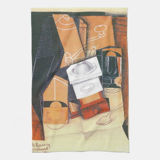 Coffee Grinder by Juan Gris, Cubism Artヴィンテージ キッチンタオル (縦)