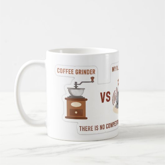 Coffee Grinder vs My Frenchie コーヒーマグカップ (左)