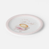 Coffee Heart Latte Baby Shower ペーパープレート (アングル)