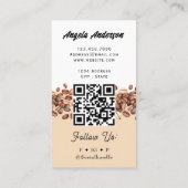 Coffee Heart Trendy QR Code and Website 名刺 (裏面)