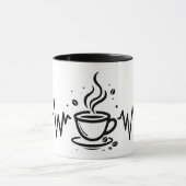 Coffee Heartbeat One-Line Art Mug マグカップ (中央)