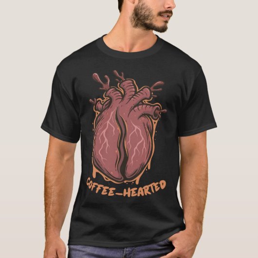 Coffee Hearted Heart Anatomy Caffeine Coffee Lover Tシャツ (正面)