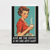 COFFEE HELLO RETRO HOUSEWIFE Greeting Card カード (正面)