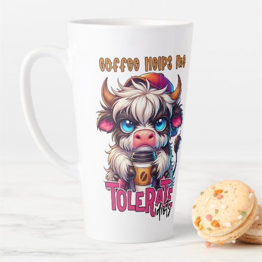 Coffee Helps Me Tolerate Idiots カフェラテマグ (インサイチュ)