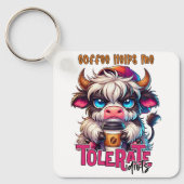 Coffee Helps Me Tolerate Idiots  キーホルダー (正面)
