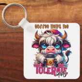 Coffee Helps Me Tolerate Idiots  キーホルダー (正面)