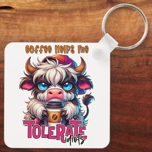 Coffee Helps Me Tolerate Idiots キーホルダー (裏面)