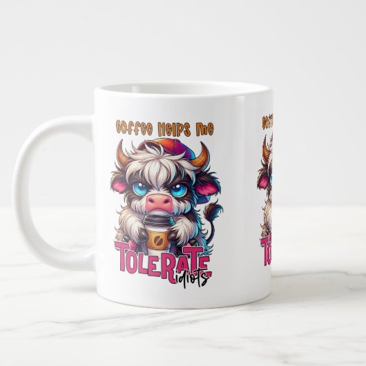 Coffee Helps Me Tolerate Idiots  ジャンボコーヒーマグカップ (左)