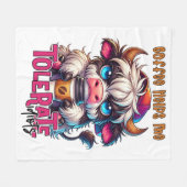 Coffee Helps Me Tolerate Idiots  フリースブランケット (正面(横))