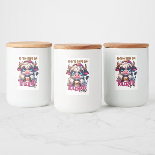 Coffee Helps Me Tolerate Idiots  フードラベル (ボトル)