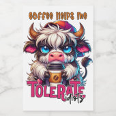 Coffee Helps Me Tolerate Idiots  フードラベル (シングルラベル)