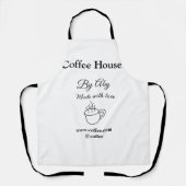 Coffee house made with love add text website socia エプロン (正面)