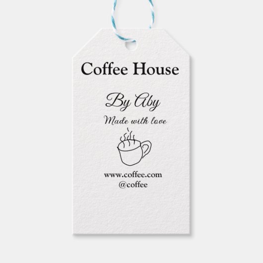 Coffee house made with love add text website socia ギフトタグ (正面)