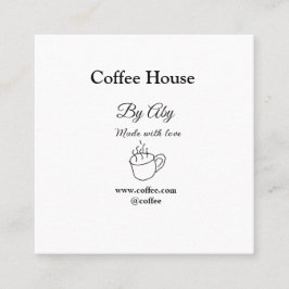 Coffee house made with love add text website socia スクエア名刺