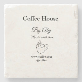 Coffee house made with love add text website socia ストーンコースター