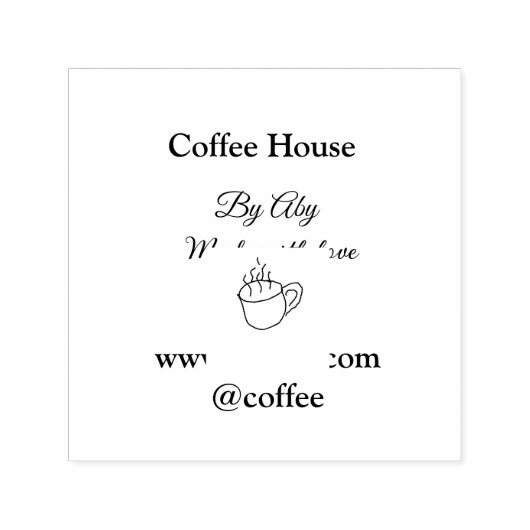 Coffee house made with love add text website socia セルフインキングスタンプ (デザイン)