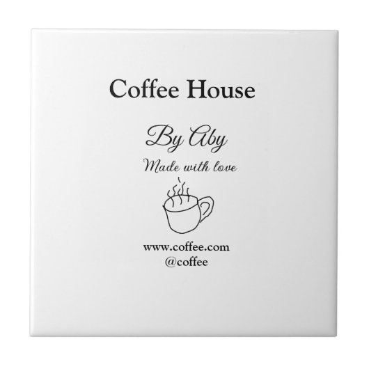 Coffee house made with love add text website socia タイル (正面)