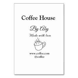Coffee house made with love add text website socia テーブルナンバー