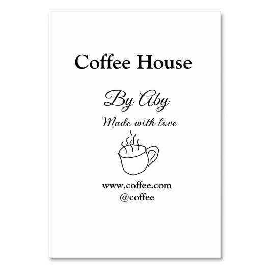 Coffee house made with love add text website socia テーブルナンバー (正面)