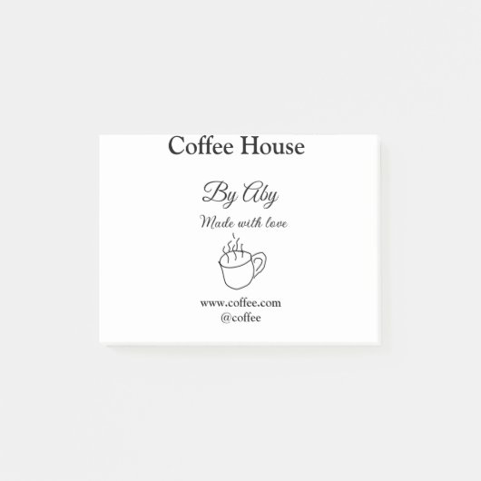 Coffee house made with love add text website socia ポストイット (正面)