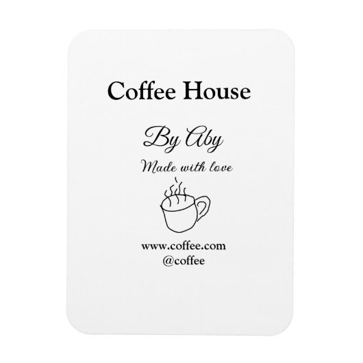 Coffee house made with love add text website socia マグネット (縦)