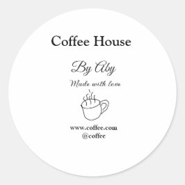 Coffee house made with love add text website socia ラウンドシール