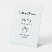 Coffee house made with love add text website socia 台座サイン (正面)
