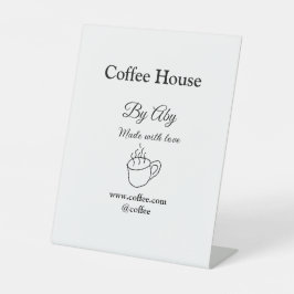 Coffee house made with love add text website socia 台座サイン