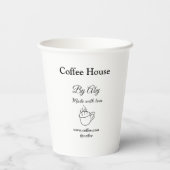 Coffee house made with love add text website socia 紙コップ (裏面)