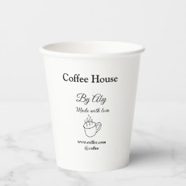 Coffee house made with love add text website socia 紙コップ