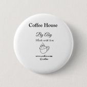 Coffee house made with love add text website socia 缶バッジ (正面)