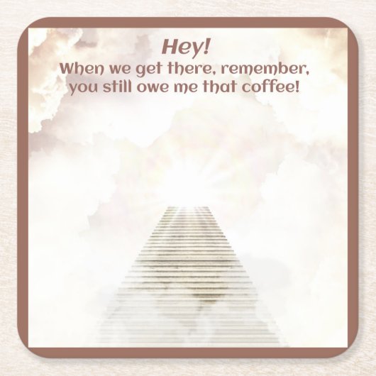 Coffee in heaven スクエアペーパーコースター (正面)