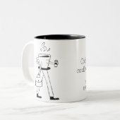 Coffee in one hand, confidence in the other ツートーンマグカップ (正面左)