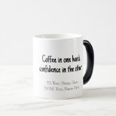 Coffee in one hand, confidence in the other モーフィングマグカップ (正面右)