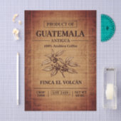 Coffee Info Text On Burlap Sack Bag FD5 Decoupage 薄葉紙 (クラフト)