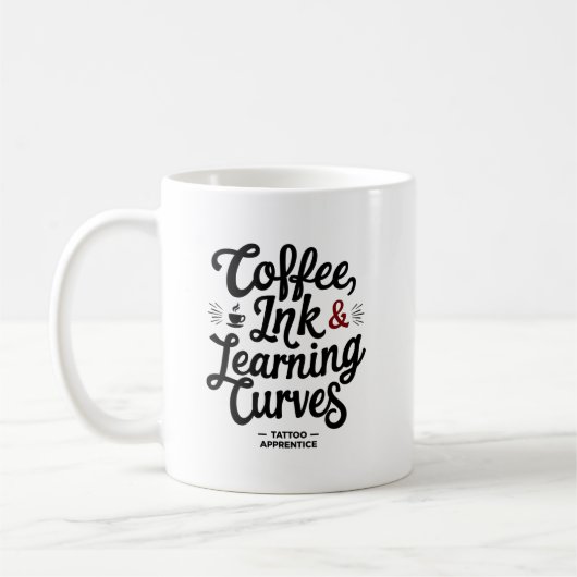 Coffee, Ink & Learning Curves – タトゥー見習い コーヒーマグカップ (左)