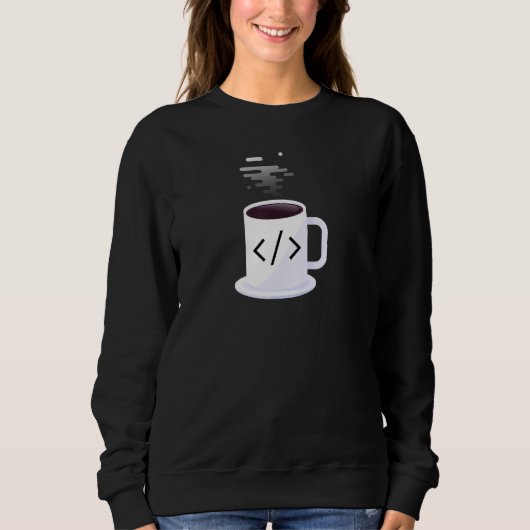 Coffee Into Code JavaScript Code Coffee Developer  スウェットシャツ (正面)