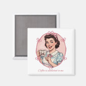 Coffee Is Addicted to Me Girly Housewife Illustrat マグネット (正面/裏面)