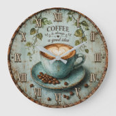 Coffee Is Always a Good Idea ラージ壁時計 (正面)