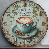 Coffee Is Always a Good Idea ラージ壁時計