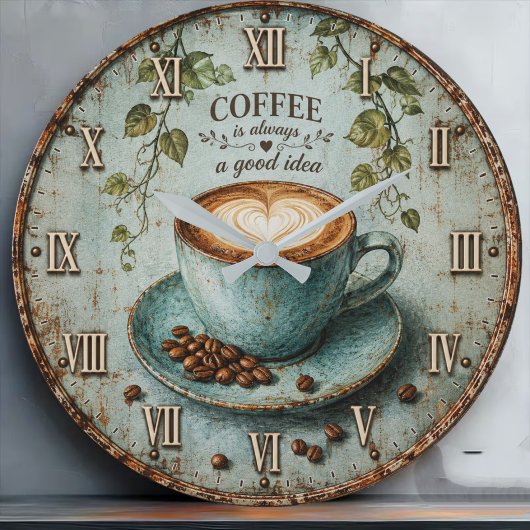 Coffee Is Always a Good Idea ラージ壁時計