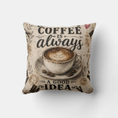 Coffee Is Always a Good Idea  Rustic Café Decor クッション (裏面)