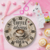 Coffee Is Always a Good Idea Rustic Café Decor ペーパープレート (パーティー)