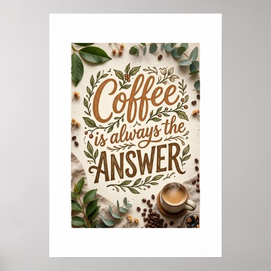 coffee is always the answer ポスター (正面)