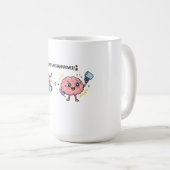 Coffee Is My Brainpower Funny Cute Tired Brain コーヒーマグカップ (正面右)