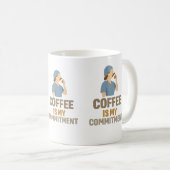 Coffee Is My Commitment – Funny Nurse Coffee Mug コーヒーマグカップ (正面右)
