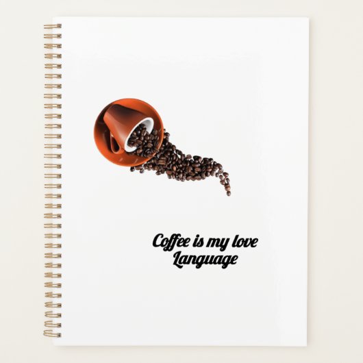 Coffee Is My Love Language ノート – かわいいコーヒー プランナー手帳 (正面)