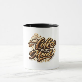 Coffee Is My Mood マグカップ|面白いコーヒー好きの陶器 マグカップ