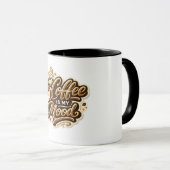 Coffee Is My Mood マグカップ|面白いコーヒー好きの陶器 マグカップ (正面右)