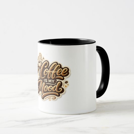 Coffee Is My Mood Mug | Funny Coffee Lover Ceramic マグカップ (正面右)